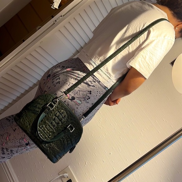 Real Crocodile Leather Dark Green Crossbody Purse - Picture 7 of 8